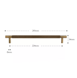 Poignée de Meuble en Laiton Massif – T-Bar Style Rétro avec Motif Diamond-Cut (320 mm)