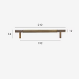 Poignée de Meuble en Laiton Massif – T-Bar Style Rétro avec Motif Diamond-Cut (320 mm)