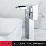 Cascade Élégance – Robinet de Lavabo à Bec Cascade 2 Trous avec Mitigeur Monocommande