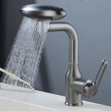 Robinet de lavabo design avec effet cascade et quatre modes de jet