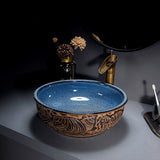 Vasque ronde en céramique avec robinet – Design moderne et élégant