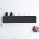 Étagère Murale Noire en Aluminium avec Crochets – Rangement Salle de Bain | Gain de Place | Résistance à l’Humidité