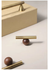 Poignée de Meuble Moderne Bois Noyer & Bronze