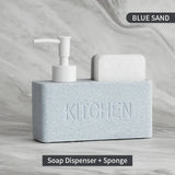CleanMate Duo – Distributeur de Savon avec Support Éponge Intégré