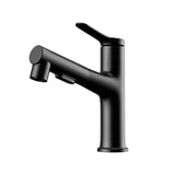 Mitigeur de Lavabo Extractible Blanc en Laiton Brossé avec Douchette Intégrée