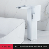 Cascade Élégance – Robinet de Lavabo à Bec Cascade 2 Trous avec Mitigeur Monocommande
