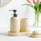 LuxuryResin – Set de Salle de Bain 5 Pièces en Résine avec Gravure Élégante