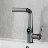 Robinet de lavabo cascade avec affichage numérique de température et bec réglable