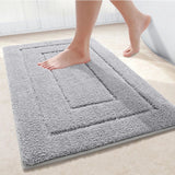 Tapis de Bain Microfibre Velours Double Cadre Premium – Antidérapant Absorbant | Confort Doux | Séchage Rapide