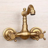 Mitigeur Mural Vintage en Laiton Antique – Cuisine et Salle de Bain – Eau Chaude &amp; Froide