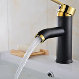 Robinet de lavabo noir mat en acier inoxydable avec mitigeur eau chaude et froide