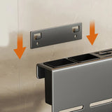 Support Mural pour Couteaux avec Rangement Planche à Découper – Étagère de Cuisine en Acier Inoxydable