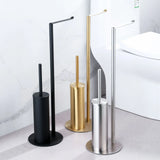 Set WC DuoStand Élégance – Brosse et Porte-Papier Autoportant en Acier Inoxydable, Sans Perçage