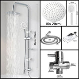 Ensemble de douche pluie avec mitigeur et douchette – système pour baignoire en acier inoxydable finition noire ou chromée