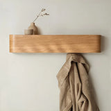 Porte-Manteaux Murale ArcModerne avec Étagère et Crochets Discrets – Bois & Métal