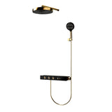 Colonne de douche thermostatique encastrée en laiton – Ensemble haut de gamme avec pomme de douche effet pluie