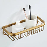 Prestige Vintage – Ensemble d’Accessoires Salle de Bain en Laiton Antique avec Porte-Brosse WC