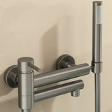 Mitigeur mural pour baignoire avec bec pivotant et douchette – Robinet de bain en acier inoxydable avec eau chaude et froide