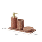 Ensemble de Salle de Bain Travertin Rouge