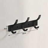 Patère Murale Design Noir en Aluminium