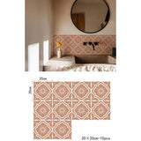 Stickers de Carrelage Autocollants – Lot de 10 Pièces Style Bohème Terracotta