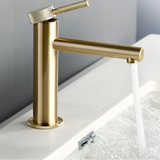 AuroraWall Prestige – Robinet Mural Encastré pour Vasque en Laiton Doré Brossé