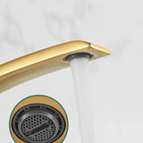 Robinet de lavabo incurvé moderne en laiton avec mitigeur eau chaude et froide