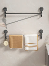 Barre Porte-Serviettes Sans Perçage 40 cm – Support Mural Noir à Ventouse, Amovible et Multifonction