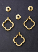 Boutons de Meuble Vintage Trèfle en Laiton