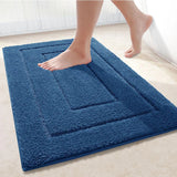 Tapis de Bain Microfibre Velours Double Cadre Premium – Antidérapant Absorbant | Confort Doux | Séchage Rapide