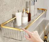 CrystalCorner – Étagère d’Angle Auto-Adhésive en Acrylique pour Salle de Bain