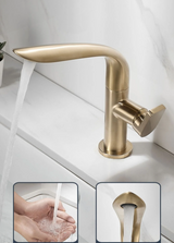 LumiBath – Robinet de Lavabo Pivotant en Laiton et Acier Inoxydable