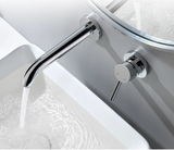 Robinet mural encastré en laiton pour lavabo avec mitigeur eau chaude et froide