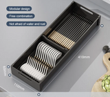 Organisateur de Tiroir Extensible SlideDry – Panier Réglable pour Vaisselle et Ustensiles de Cuisine