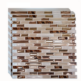 Carreaux Muraux Adhésifs 3D Effet Mosaïque Dorée