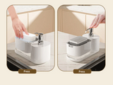 CleanMaster SoapStation 5-en-1 – Distributeur Multifonction avec Support Éponge et Torchons