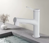 Robinet de lavabo avec bec extractible et fonction de rinçage buccal – Mitigeur eau chaude et froide