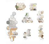 MiroHexa – Set de 45 Autocollants Muraux Miroir Hexagonaux en Acrylique pour Décoration DIY