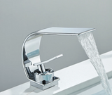 Robinet de lavabo cascade ultra-fin en laiton – Mitigeur moderne pour salle de bain avec eau chaude et froide