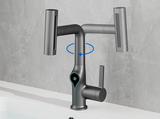 Robinet de lavabo cascade avec affichage numérique de température et bec réglable