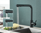 AquaFlow Noir Mitigeur de Cuisine Extractible – Rotation 360° – 2 Modes de Jet – Acier Inoxydable Noir Mat
