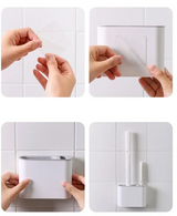 Brosse WC Murale en Silicone – Tête Plate Flexible & Hygiénique