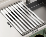 FlexiRack – Égouttoir Extensible et Pliable en Acier Inoxydable 304 pour Évier de Cuisine