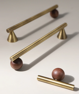 Poignée de Meuble Moderne Bois Noyer & Bronze