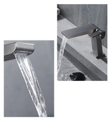 NoirCascade Gun Metal – Mitigeur Lavabo Cascade en Laiton avec Finition Gris Anthracite