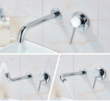 Robinet Mural Lavabo Doré Brossé Rotation Totale Élégance Murale – Mitigeur Encastré | Rotation 360° | Design Moderne Salle de Bain