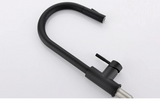 Robinet de cuisine extensible argenté avec mitigeur eau chaude et froide