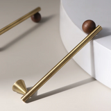 Poignée de Meuble Moderne Bois Noyer & Bronze