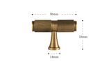 Poignée de Meuble en Laiton Massif – T-Bar Style Rétro avec Motif Diamond-Cut (320 mm)