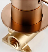 Robinet mural pour lavabo en laiton finition or rosé avec double commande